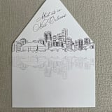 "New Orleans Skyline Envelope Liner with Custom text and print color | Set of 10 | Self Adhesive | For 5x7 Euro Flap Envelope" - Envelope Liners in white by Kimee Meyer