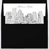 "Boston Skyline Envelope Liner with custom text/saying | Set of 10 | For 5x7 Minted Square Flap Envelope" - Envelope Liners in white by Kimee Meyer
