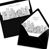 "Boston Skyline Envelope Liner with custom text/saying | Set of 10 | For 5x7 Minted Square Flap Envelope" - Envelope Liners in white by Kimee Meyer