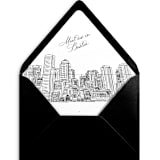 "Boston Skyline Envelope Liner with custom text/saying | Set of 10 | For 5x7 Minted Square Flap Envelope" - Envelope Liners in white by Kimee Meyer