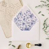 "Chinosire Floral Liner | Set of 25 Euro Envelope Liners" - Envelope Liners in blue by Nikki Turner