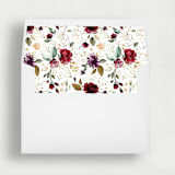 "Burgundy Gold Florals | Set of 25 Envelope Liners" - Envelope Liners in gold by Nikki Turner