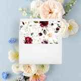 "Burgundy Gold Florals | Set of 25 Envelope Liners" - Envelope Liners in gold by Nikki Turner