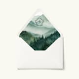 "Monogram Forest Mountain Watercolor Envelope Liner | Set of 10" - Envelope Liners in multicolor by Paper Haven