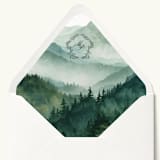 "Monogram Forest Mountain Watercolor Envelope Liner | Set of 10" - Envelope Liners in multicolor by Paper Haven