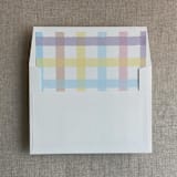 "Marshmallow checkers envelope liner for A7 square flap envelope | pack of 10" - Envelope Liners in multicolorassorted-colors by Ivory Invitations