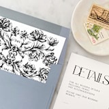 "A7 Envelope Liners Floral Scroll Black Square Flap (set of 10)" - Envelope Liners in black by Design by Laney