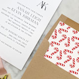"A7 Envelope Liners Candy Canes (set of 10) Square" - Envelope Liners in red by Design by Laney