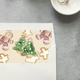 "Gingerbread Men Square Envelope Liner | Set of 10" - Envelope Liners in multicolor by Cotton and Bow