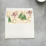 "Gingerbread Men Square Envelope Liner | Set of 10" - Envelope Liners in multicolor by Cotton and Bow