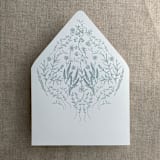"Steel blue English botanical garden floral printed liner for A7 euro flap envelope | pack of 10" - Envelope Liners in blue by Ivory Invitations