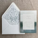 "Steel blue English botanical garden floral printed liner for A7 euro flap envelope | pack of 10" - Envelope Liners in blue by Ivory Invitations