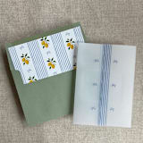 "Blue lemon envelope liner for A7 square flap envelope | pack of 10" - Envelope Liners in blue by Ivory Invitations