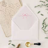 "Dainty Pink Bow Liner | Set of 25 Euro Envelope Liners" - Envelope Liners in pink by Nikki Turner