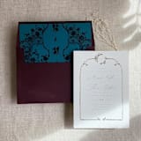 "Versailles Nocturne Teal envelope liner for A7 square flap envelope | pack of 10" - Envelope Liners in blue by Ivory Invitations