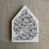 "Black ruffled floral lace liner for A7 euro flap envelope | pack of 10" - Envelope Liners in black by Ivory Invitations