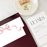 "A7 Envelope Liners Pink Bow Square Flap (set of 10)" - Envelope Liners in pink by Design by Laney