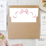 "A7 Envelope Liners Pink Bow Square Flap (set of 10)" - Envelope Liners in pink by Design by Laney
