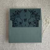 "Versailles Nocturne Dark green envelope liner for A7 square flap envelope | pack of 10" - Envelope Liners in green by Ivory Invitations
