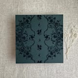 "Versailles Nocturne Dark green envelope liner for A7 square flap envelope | pack of 10" - Envelope Liners in green by Ivory Invitations