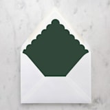 "A7 Envelope Liners Holiday Scalloped Green (set of 10)" - Envelope Liners in green by Design by Laney