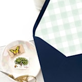 "A7 Envelope Liners Sage Green Gingham (set of 10)" - Envelope Liners in green by Design by Laney