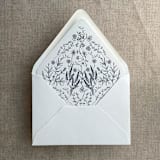 "Marin blue English botanical garden floral printed liner for A7 euro flap envelope | pack of 10" - Envelope Liners in blue by Ivory Invitations