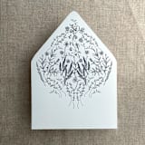 "Marin blue English botanical garden floral printed liner for A7 euro flap envelope | pack of 10" - Envelope Liners in blue by Ivory Invitations