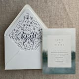 "Marin blue English botanical garden floral printed liner for A7 euro flap envelope | pack of 10" - Envelope Liners in blue by Ivory Invitations