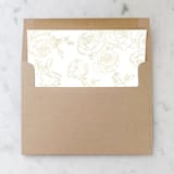 "A7 Envelope Liners Gold Rose Line Art Square Flap (set of 10)" - Envelope Liners in gold by Design by Laney