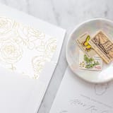 "A7 Envelope Liners Gold Rose Line Art Square Flap (set of 10)" - Envelope Liners in gold by Design by Laney