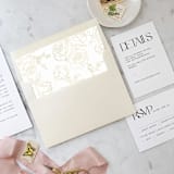 "A7 Envelope Liners Gold Rose Line Art Square Flap (set of 10)" - Envelope Liners in gold by Design by Laney