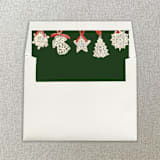 "Red, White and Green Christmas Ornaments Square Envelope Liner | Set of 10" - Envelope Liners in multicolor by Cotton and Bow