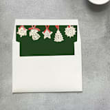"Red, White and Green Christmas Ornaments Square Envelope Liner | Set of 10" - Envelope Liners in multicolor by Cotton and Bow