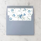 "A7 Envelope Liners Blue Flowers Square (set of 10)" - Envelope Liners in blue by Design by Laney