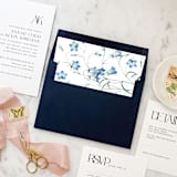 "A7 Envelope Liners Blue Flowers Square (set of 10)" - Envelope Liners in blue by Design by Laney