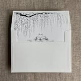 "willow and swan graphite print liner for A7 square flap envelope | pack of 10" - Envelope Liners in black by Ivory Invitations