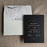 "willow and swan graphite print liner for A7 square flap envelope | pack of 10" - Envelope Liners in black by Ivory Invitations