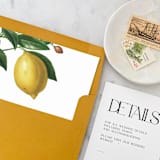 "A7 Envelope Liners Lemon Tree Square Flap (set of 10)" - Envelope Liners in yellow by Design by Laney