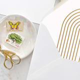 "A7 Envelope Liners Gold Arches (set of 10)" - Envelope Liners in gold by Design by Laney