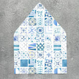 "Blue Mexican Mediterranean Tile Envelope Liner | Set of 10 | For 5x7” Invitations" - Envelope Liners in blue by Cotton and Bow