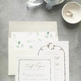 "Eucalyptus Watercolor Square Envelope Liner | Set of 10 | For 5x7” invitations " - Envelope Liners in green by Cotton and Bow