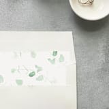 "Eucalyptus Watercolor Square Envelope Liner | Set of 10 | For 5x7” invitations " - Envelope Liners in green by Cotton and Bow