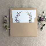 "Colorful English botanical garden floral for A7 square flap envelope | pack of 10" - Envelope Liners in multicolor by Ivory Invitations