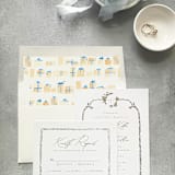 "Blue Present Square Envelope Liner | Set of 10" - Envelope Liners in blue by Cotton and Bow