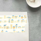 "Blue Present Square Envelope Liner | Set of 10" - Envelope Liners in blue by Cotton and Bow
