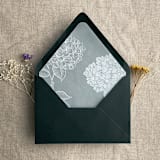 "White ink print hydrangea floral printed liner for A7 euro flap envelope | pack of 10" - Envelope Liners in white by Ivory Invitations