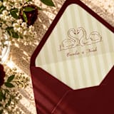 "Swan Green Stripe Envelope Liner | Set of 10" - Envelope Liners in multicolor by Paper Haven
