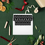 "Yuletide Sweater Joy: Christmas Envelope Liners | Set of 25" - Envelope Liners in black by Nikki Turner