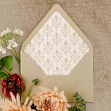 "Regency Envelope Liners |  Rococo Floral Pattern (10 Pack)" - Envelope Liners in gold by Sterling Stripes